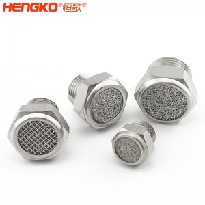 廠家直銷316不銹鋼燒結(jié)消聲器耐高溫降噪，粉末燒結(jié)氣動元件可按需定制